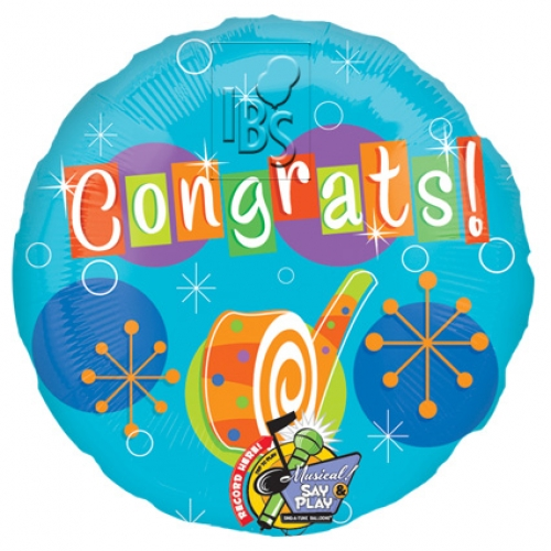 Singing Balloon.Congrats Blowout - 70cm - AN17738
