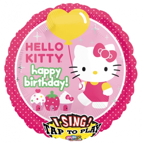 Foil Balloon Singing Hello Kitty Happy Birthday 28 inch - 1 pack