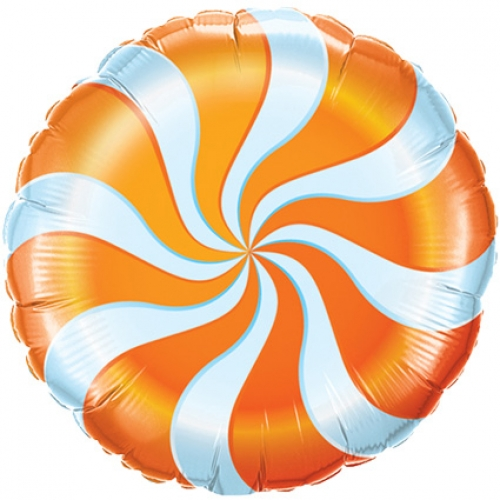 Foil Balloon Swirl Orange & White 18 inch - 1 pack