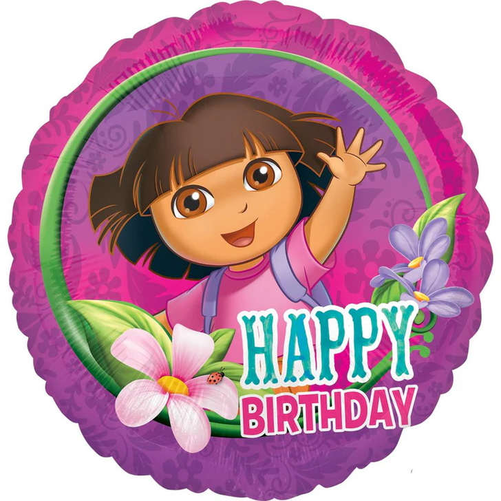 Foil Balloon Dora Happy Birthday 17 inch - 1 pack