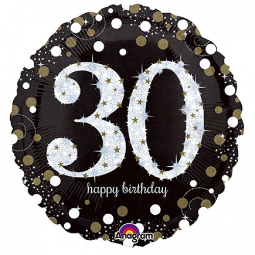 Foil Balloon 30 Colourful Sparkling Birthday 18 inch - 1 pack