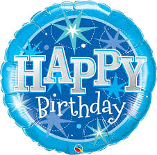Foil Balloon Blue Sparkle Happy Birthday 35 inch - 1 pack