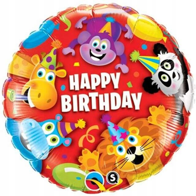 Foil Balloon Party Animals Happy Birthday 18 inch - 1 pack