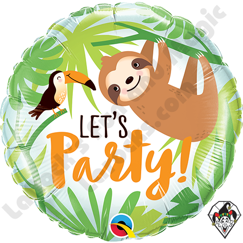 Foil Balloon Let's Party! Sloth 18 inch - 1 pack