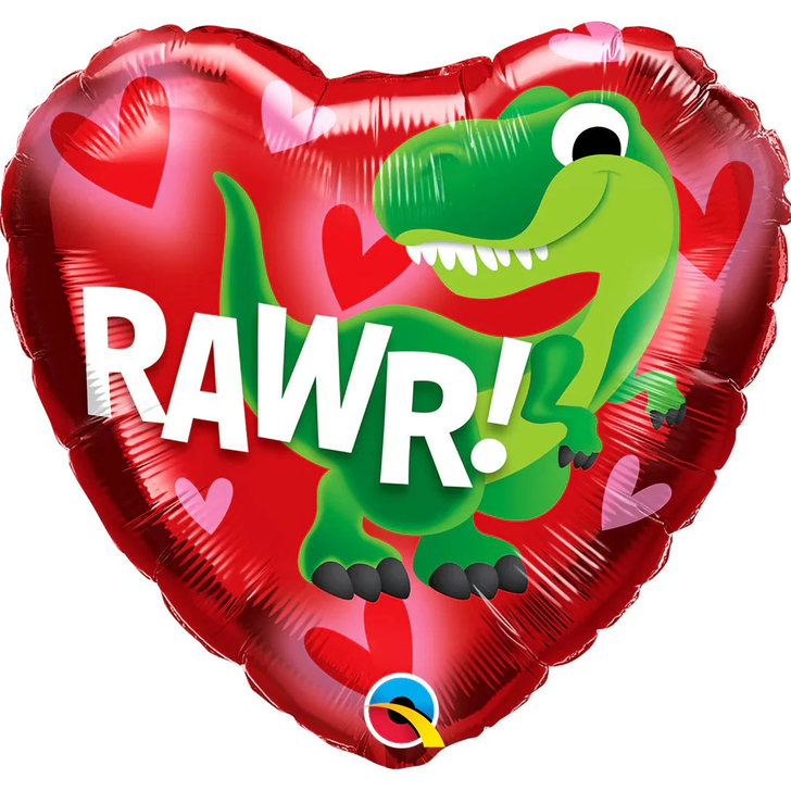 Foil Balloon Dinosaur Love Heart 18 inch - 1 pack