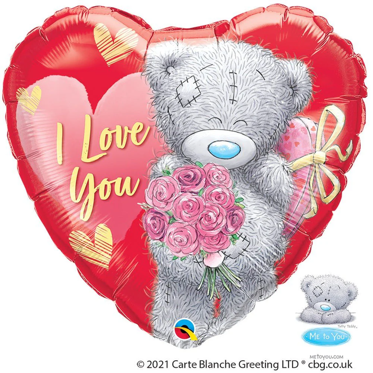 Foil Balloon Teddy Bear I Love You Heart 18 inch - 1 pack