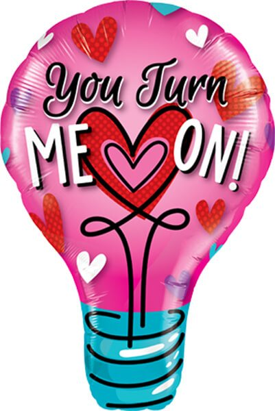 Foil Balloon You Turn Me On! Light Bulb 40 inch - 1 pack