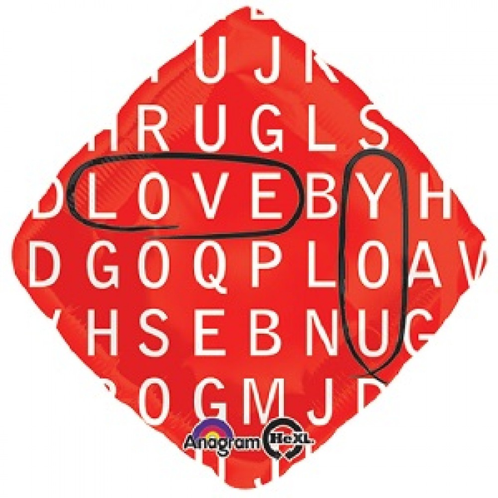 Foil Balloon Love You Red Word Cross 13 inch - 1 pack