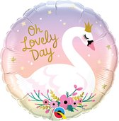 Foil Balloon Oh Lovely Day Pastel Swan 18 inch - 1 pack
