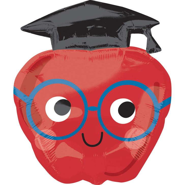 Foil Balloon Graduation Apple 27 inch - 1 pack