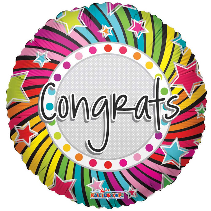 Foil Balloon Congrats Colourful Stars 18 inch - 1 pack