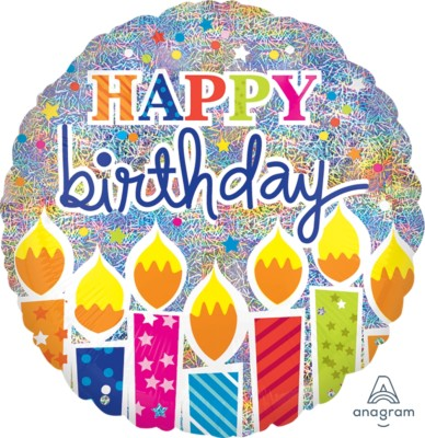 Foil Balloon Happy Birthday Candles 24 inch - 1 pack