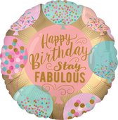 Foil Balloon Happy Birthday Stay Fabulous Cupcakes 18 inch - 1 pack