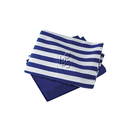Striped cover for a balloon gas cylinder.