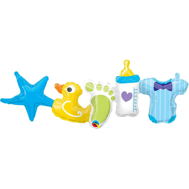 Foil Balloon Baby Boy Garland 39 inch - 1 pack