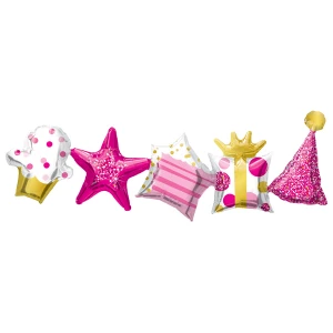 Foil Balloon Pink Celebration Garland 41 inch - 1 pack
