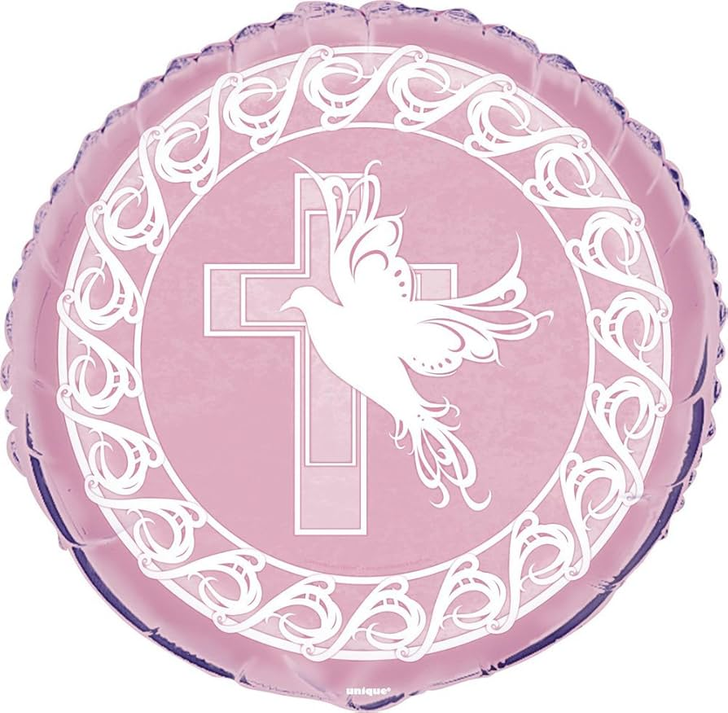 Foil Balloon Pink Christening 18 inch - 1 pack