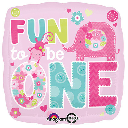 Foil Balloon Fun to Be One Pink 18 inch - 1 pack