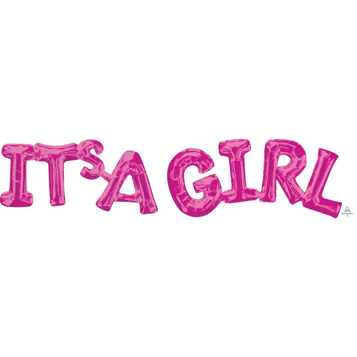 Foil Balloon It's a Girl Letter Banner Set 22 inch - 2 pack