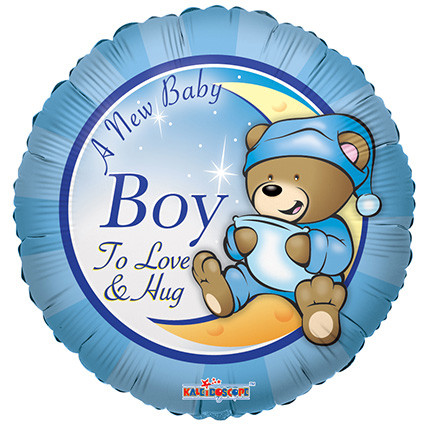 New Baby Boy To Love & Hug Foil Balloon 18 inch – 1 pack