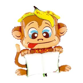 Foil Balloon Shape Monkey Write-On 45 inch - 1 pack