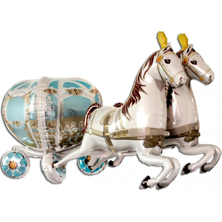 Foil Balloon Wedding Horse Carriage Shape 40 inch - 1 pack