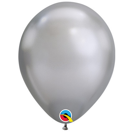 Round Latex Balloon Chrome Silver 11 inch - 100 pack