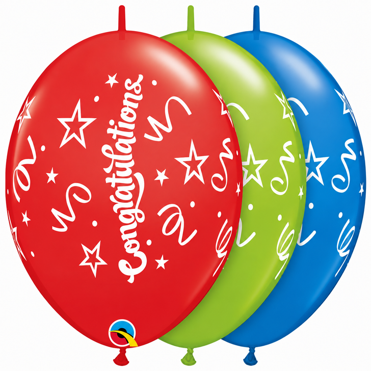 Quick Link Printed Latex Balloon Congratulations Assortment 12 inch - 10 pack