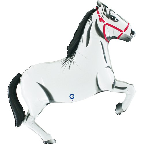 Foil Balloon White Horse 34 inch - 1 pack