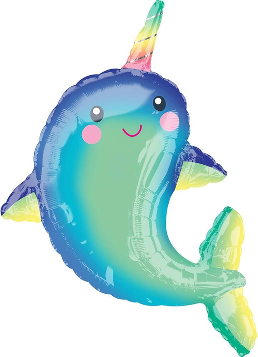 Foil Balloon Narwhal 39 inch – 1 pack