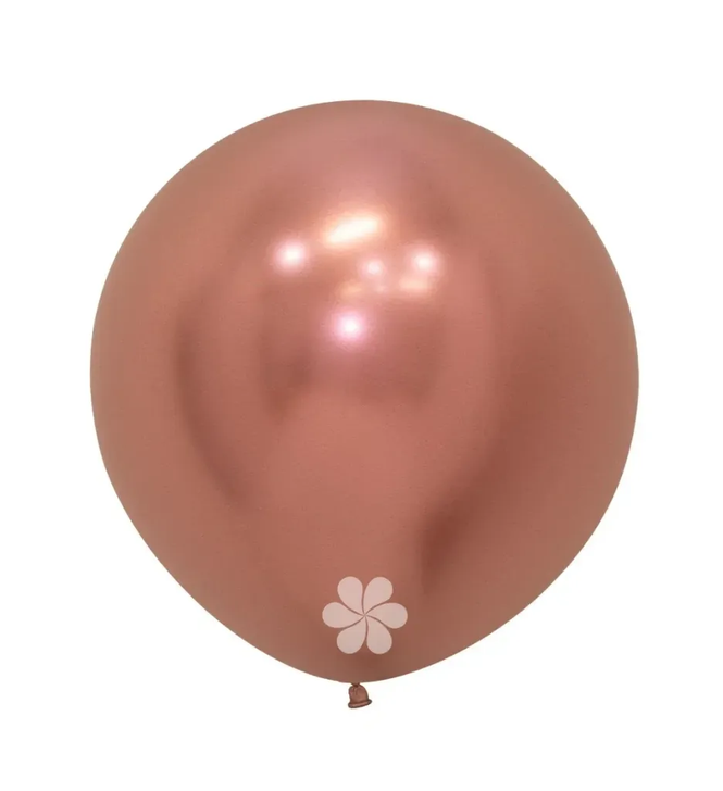 Round Latex Balloon Reflex Rose Gold 24 inch - 3 pack