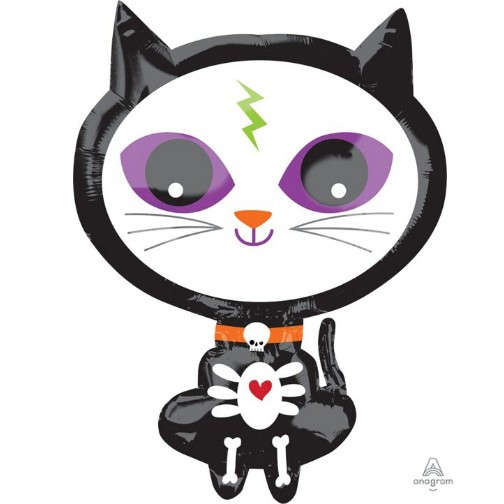 Foil Balloon Skelly Kitty Junior Shape 21 inch - 1 pack