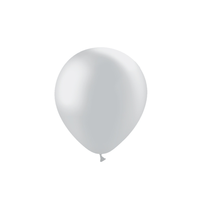 Round Latex Balloon Metallic Silver 5 inch - 100 pack