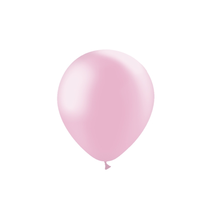Round Latex Balloon Metallic Baby Pink 12 inch - 100 pack