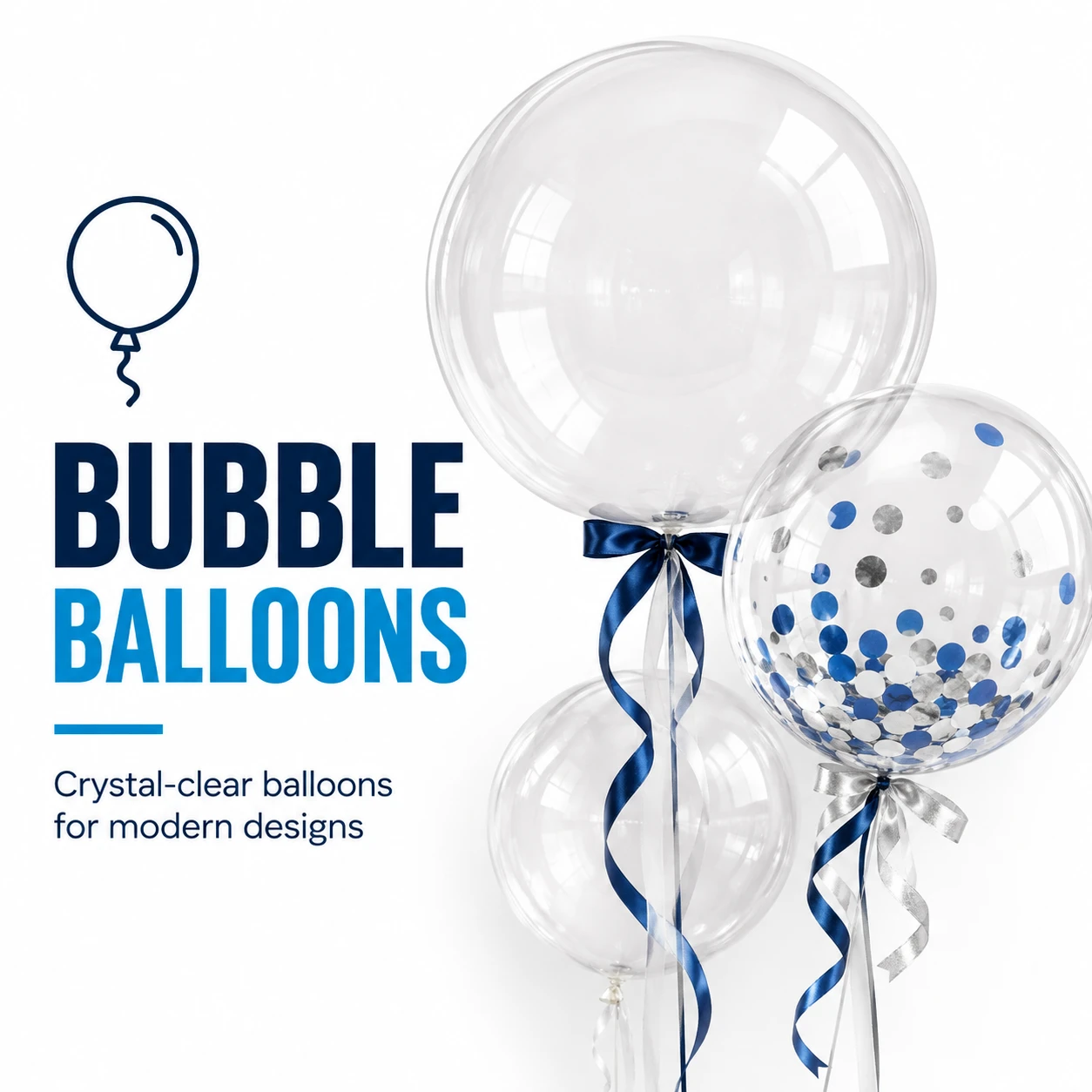 Bubble Balloons — clear balloons with decorative designs