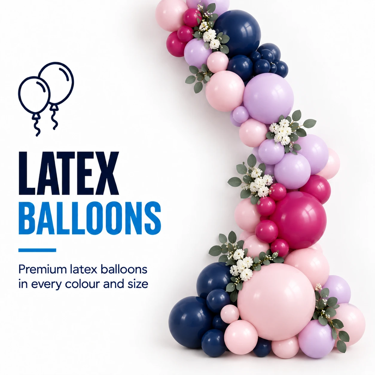 Latex Balloons — sculptural colour-blocked balloon garland
