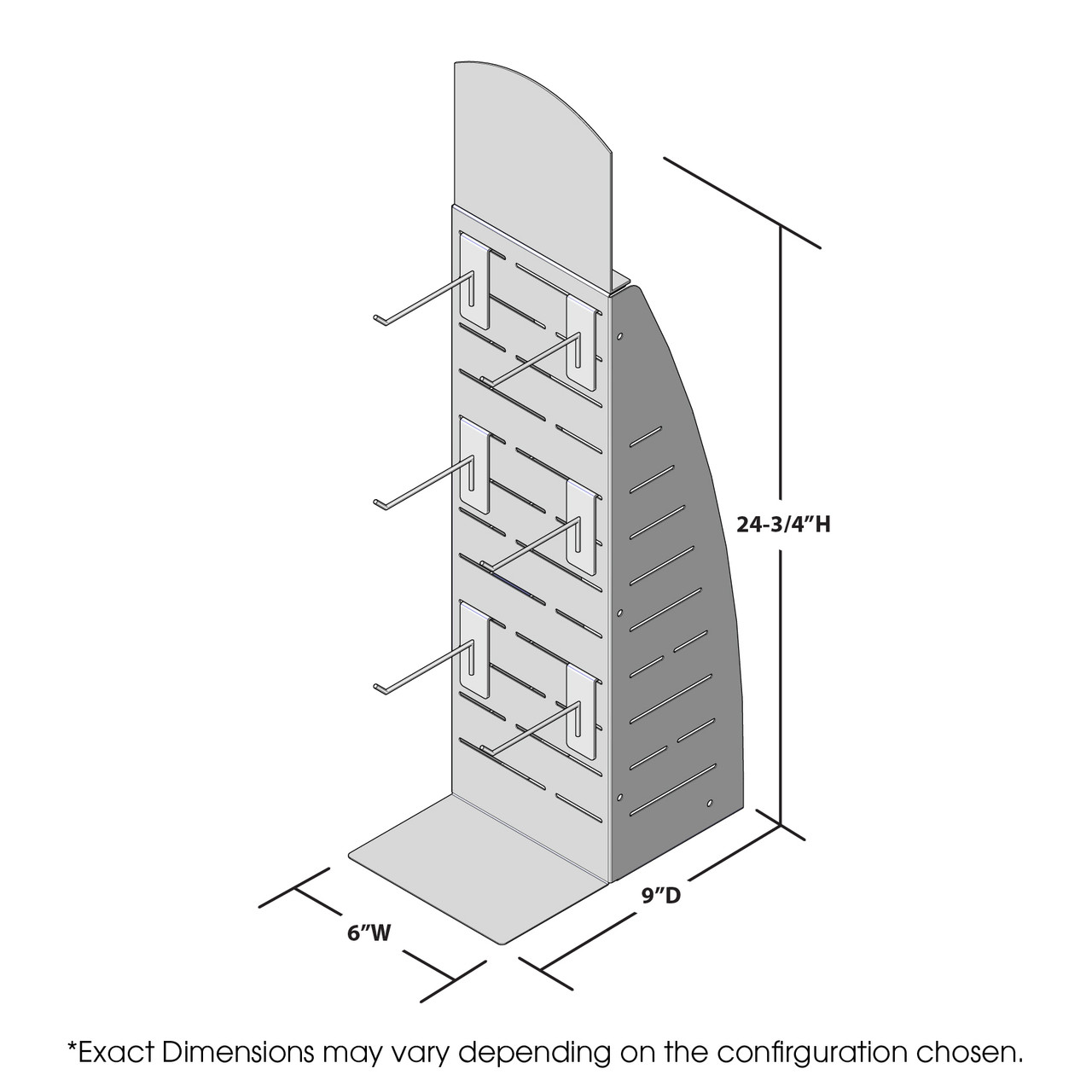 PanelRak Impulse Merchandiser Countertop Rack - 6 Peg with Header ...