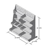 PanelRak 24"W x 24"H Condiment Station Pre-Configured Kit with Header with dimensions