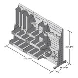 PanelRak 36"W x 24"H Coffee Station Pre-Configured Kit with dimensions