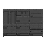 PanelRak 36"W x 24"H Coffee Station Pre-Configured Kit with Header Front View