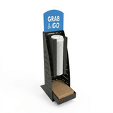 PanelRak Impulse Merchandiser Display - Countertop Rack - Cup Basket + Lid Basket with Header