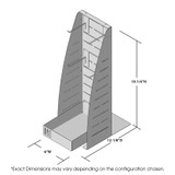 PanelRak Impulse Merchandiser Display - Countertop Rack - 4 Peg + 1 Basket - View with Dimensions