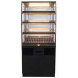 FOODPROS Floor-Standing Bakery Display Case with Mirrored Back & LED Shelf Lighting