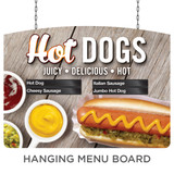 Americana Tailgate Hot Dog Merchandiser Hanging Menu Board