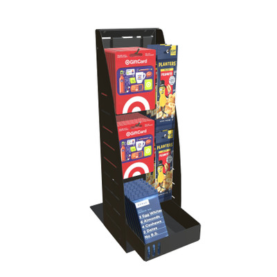 PanelRak Impulse Merchandiser Display - Countertop Rack - 4 Peg + 1 Basket