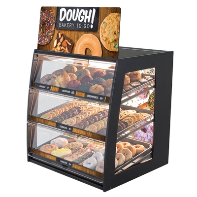 Dough! Bakery To Go FCI Wide Countertop LED Bakery Case with LED Panel