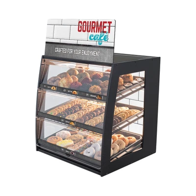 Gourmet Cafe FCI Wide Countertop LED Bakery Case with Mirror Back