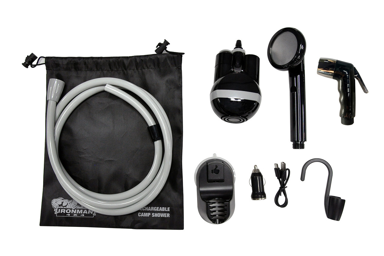4 Gallon Portable Camp Shower with Pressure Foot Pump & Shower Nozzle