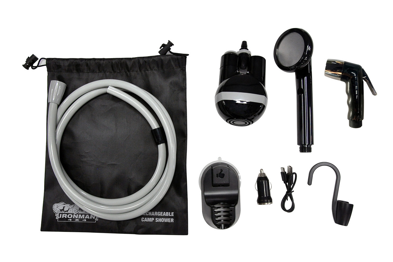 Ridgewinder Portable Shower for Camping with Dry Bag - Camp Shower with  Rechargeable Battery and Included 10L Dry Bag for Water Storage. Complete