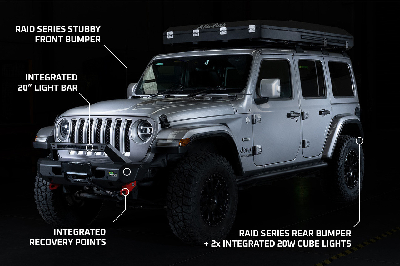 Raid Series Armor Package | Stubby Front Bumper | Rear Bumper | Suited for Jeep  Wrangler JL/JLU - Ironman 4x4 America